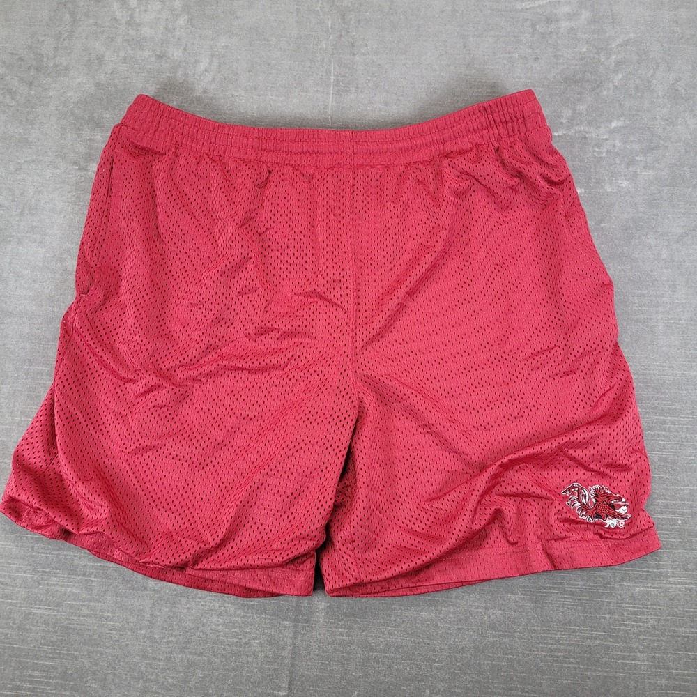 NCAA South Carolina‎ Gamecocks Mens Large Red Mesh Athletic Shorts Y2K
